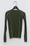 BASERANGE Long Sleeve T-Shirt TTML Collection Ribbed Cotton Portugal BAS-TTML-RB-WI23-LV Green